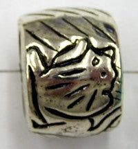 Metallookkraal 18x25 zilverkl. leeuw/olifant p.st