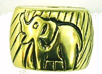 Metallookkraal 18x25mm goudkl.leeuw/olifant p.st