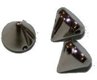Metalllookkr. 8x6mm spike zilverkl.20st.
