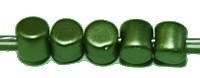 Cylinder kraal 3mm groen glanzend100st.