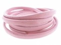 Leer ovaal 10x5mm roze per 10cm.