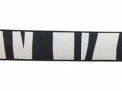Imitatie leer12x2mm print zilver/zwart 10cm