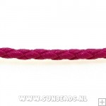 PU leerveter 3mm rond neon rose 50cm