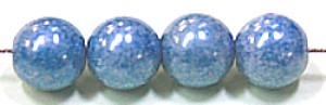 Glaskralen 10mm blauw parelmoer 6 stuks
