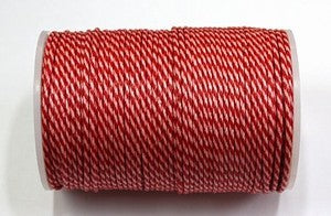 Waskoord 2mm  naturel-rood 5meter