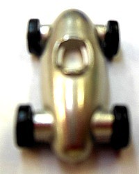knoop raceauto zilverkleurig per stuk