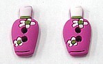 knoop fuchsia flesje met bloemen per stuk