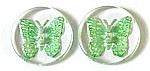 transparant 20mm vlinder l.groen per stuk