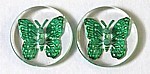 transparant 20mm vlinder groen per stuk