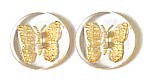 transparant 20mm vlinder geel per stuk