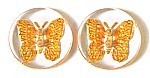 transparant 20mm vlinder oranje per stuk