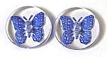 transparant 20mm vlinder blauw per stuk
