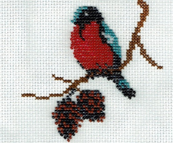 Borduurpakket roodborstje 11x14cm