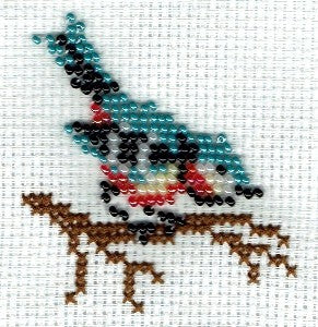 Borduurpakket vogeltje 7x7cm
