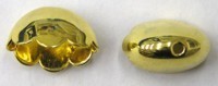 Eindkapjes 14mm ovaal goudkleurig p.p.