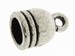 Kralenkapje voor 4,7mm leerzilverkl. met oog p.p.