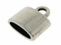 Kralenkapje voor 6mm ovaal leer zkl. met oog p.p.