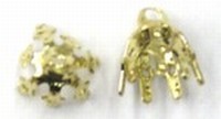 kralenkapje ca. 8mm. goud met oog p.p.