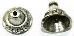 Kralenkapje 14x12mm verzilverd bewerkt 2st.