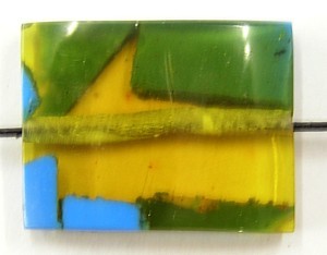 Resin blokvorm 28x22X7mm turkoois/tr.bruin p.st