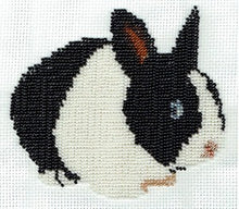 Borduurpakket konijn zwart/wit 11x15cm