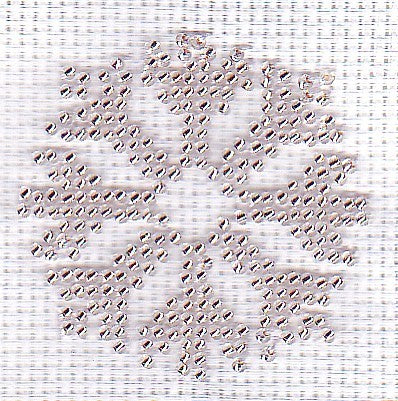 Borduurpakket sneeuwster zilver 6x6cm