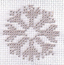 Borduurpakket sneeuwster zilver 6x6cm