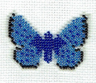 Borduurpakket vlinder Icarusblauwtje 6x8cm