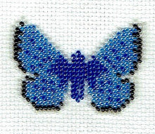 Borduurpakket vlinder Icarusblauwtje 6x8cm