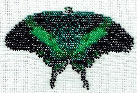 Borduurpakket vlinder 11x13cm groenkleuren