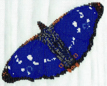 Borduurpakket vlinder 16x21cm blauw/zwart/grijs