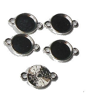 Kastje voor 10mm ronde camee met 2 ogen 5st.