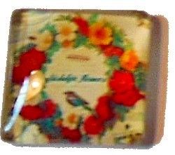 Camee 20mm vierkant bloemmotief