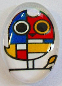 Camee ovaal 18x25mm uilen