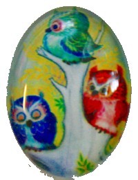 Camee ovaal 18x25mm uilen
