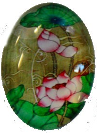 Camee ovaal 18x25mm zomerbloemen