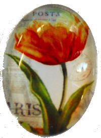 Camee ovaal 18x25mm zomerbloemen