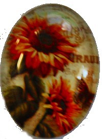 Camee ovaal 18x25mm zomerbloemen