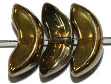 Boogkraal 6,25x14mm metallic goud/transp. 10st.