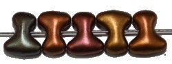 T-kraal 4x8mm mat goudbruin gemelleerd 50st.