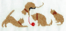 Borduurpakket 4 bruine katjes 9x22cm