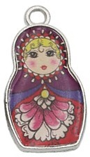 Bedel Babouska 27mm paars/rood geemailleerd