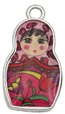 Bedel Babouska 27mm zalm/rood geemailleerd