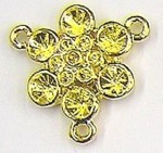 Verdeelstuk 21mm goudkleurig voor 2 en 4mm simili