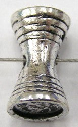 Diabolo kraal zilverkleurig 13x8mm per stuk