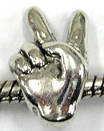 Pandorastyle kraal hand met v-teken