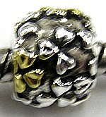 Pandorastyle kraal metaal klavertjes vier p.st
