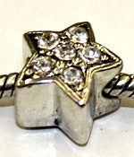 Pandorastyle kraal ster met strassjes p.st