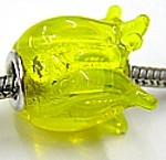 Pandorastyle kraal tulp 15mm geel p.st