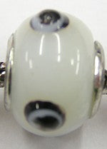 Pandostyle kraal 14mm wit/zwart-witte ogen